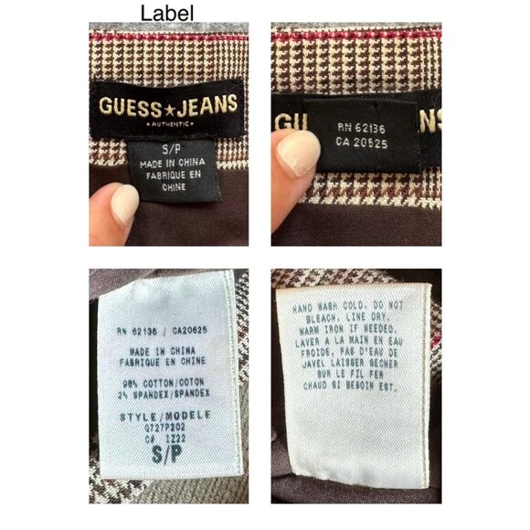 y2k vintage GUESS jeans preppy brown plaid button up strapless tube crop top - Picture 9 of 9